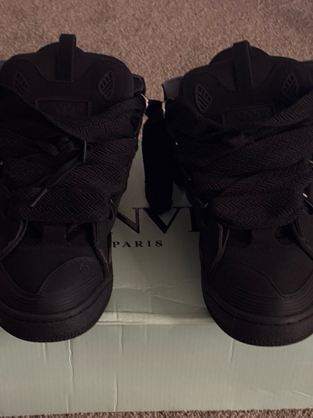 Lanvin Triple Black curb Sneaker